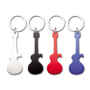Porte-clés personnalisé guitare en aluminium avec décapsuleur